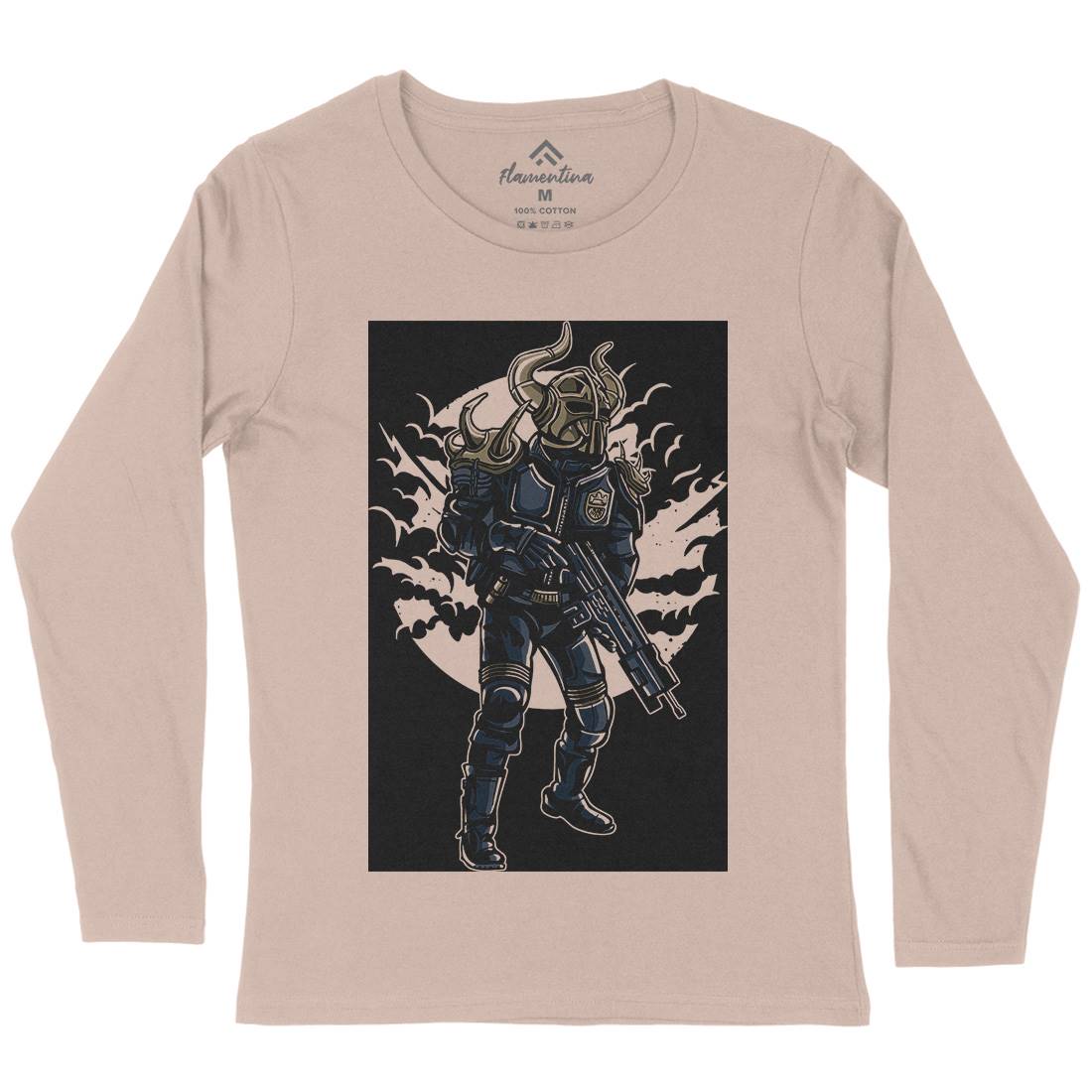 Viking Soldier Womens Long Sleeve T-Shirt Warriors A588