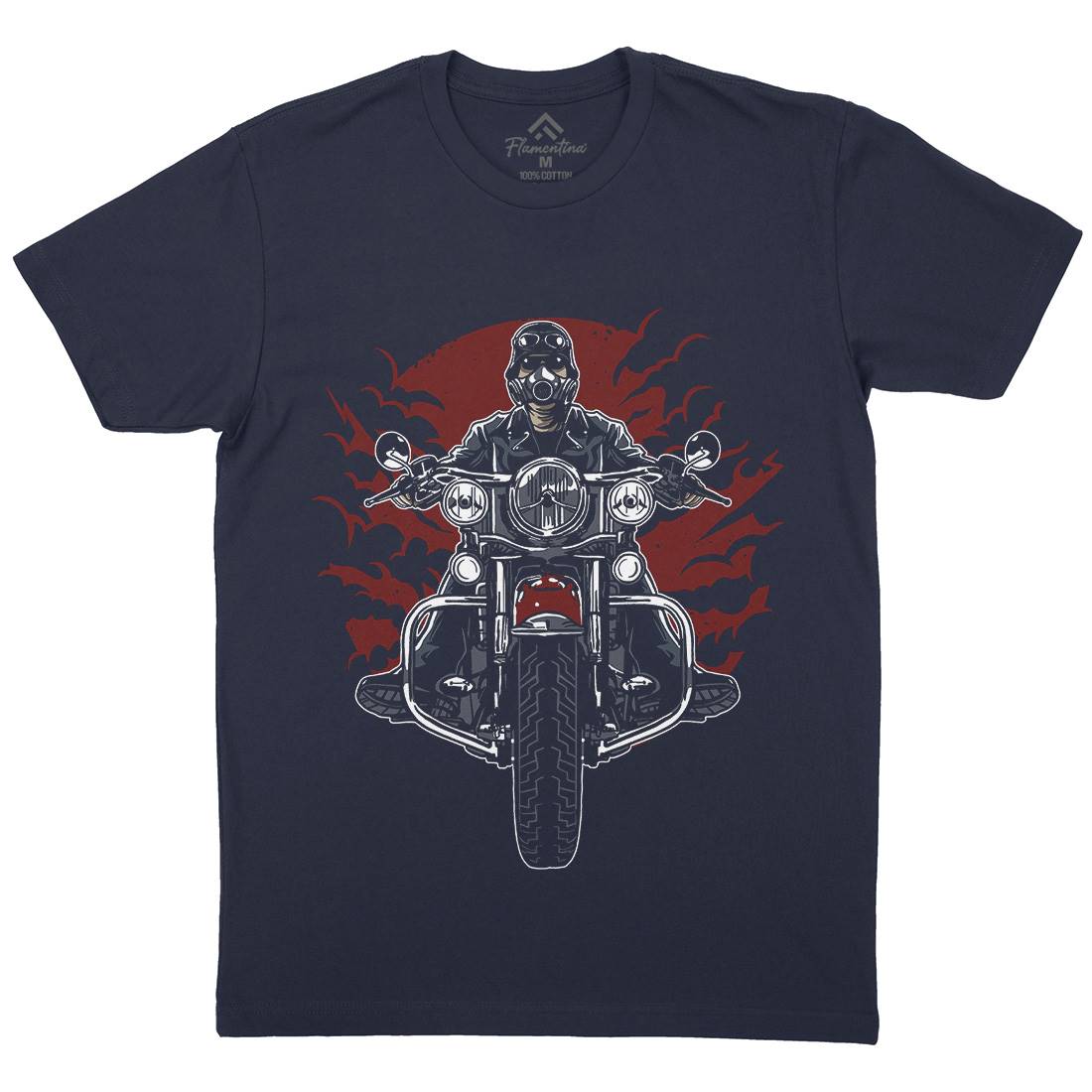 Wild Biker Mens Organic Crew Neck T-Shirt Motorcycles A589