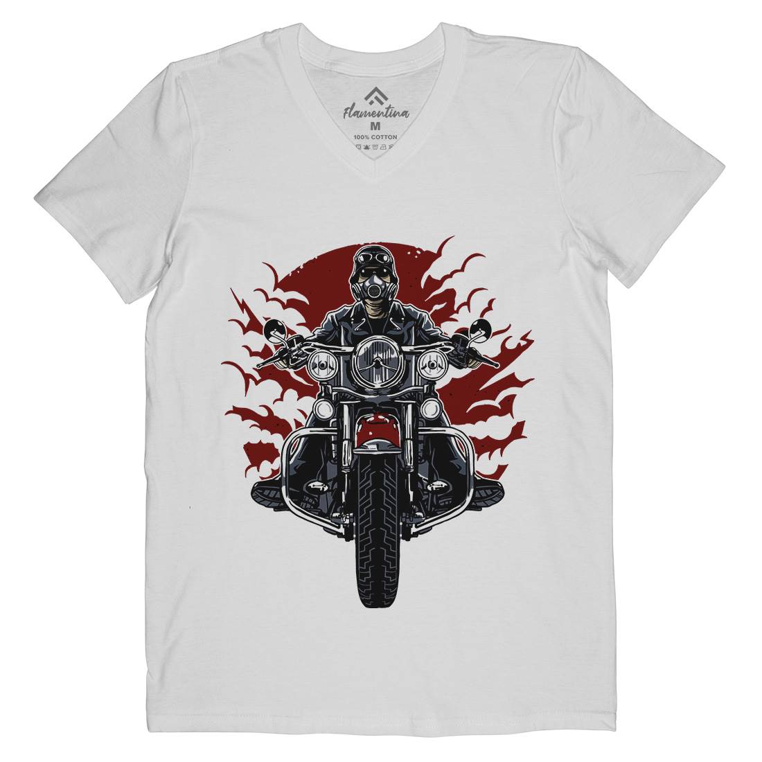 Wild Biker Mens Organic V-Neck T-Shirt Motorcycles A589