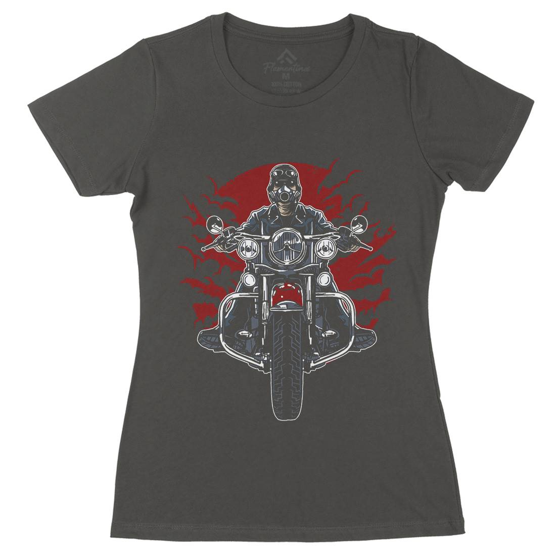 Wild Biker Womens Organic Crew Neck T-Shirt Motorcycles A589