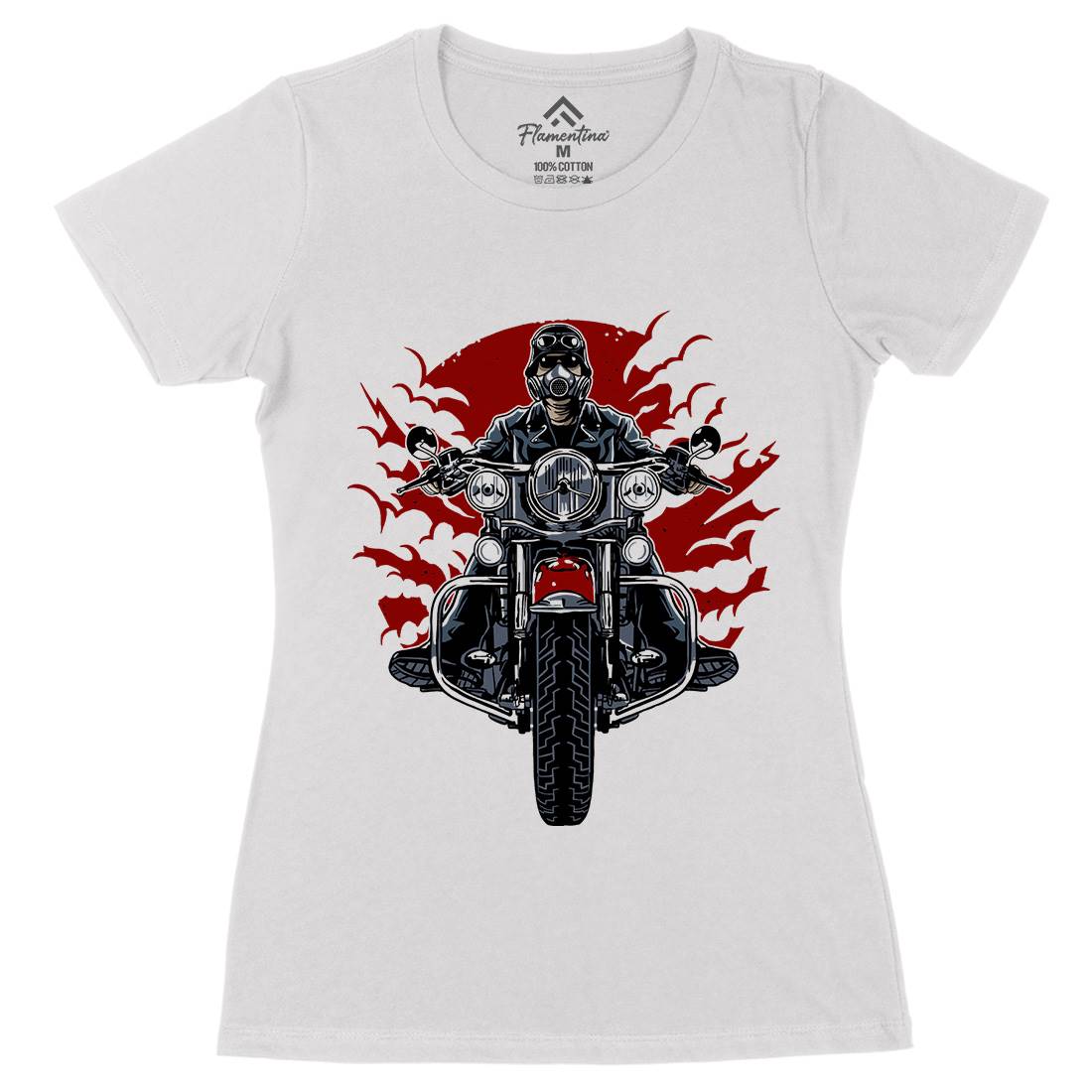 Wild Biker Womens Organic Crew Neck T-Shirt Motorcycles A589