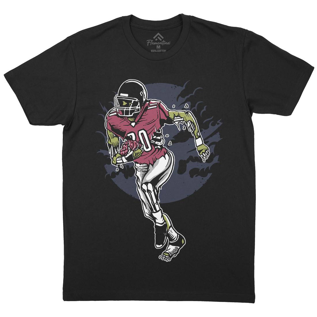 Zombie Football Mens Crew Neck T-Shirt Sport A590
