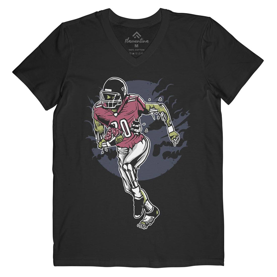 Zombie Football Mens V-Neck T-Shirt Sport A590