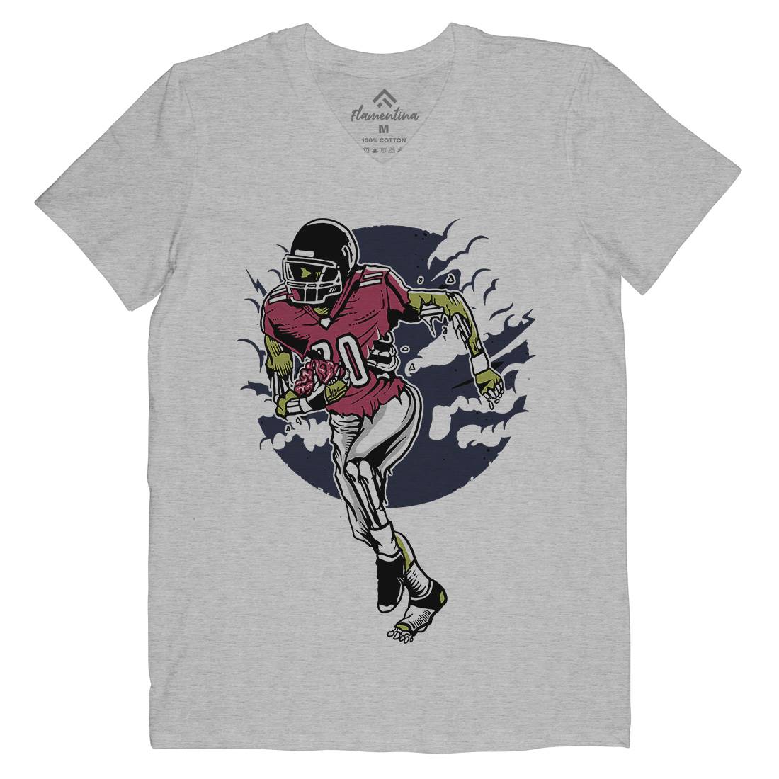 Zombie Football Mens Organic V-Neck T-Shirt Sport A590