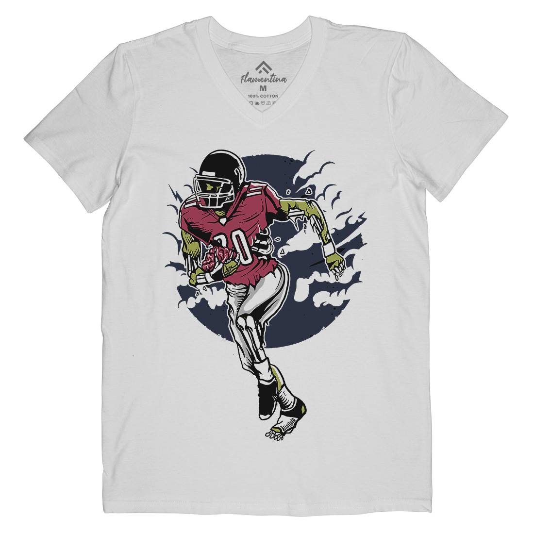 Zombie Football Mens Organic V-Neck T-Shirt Sport A590