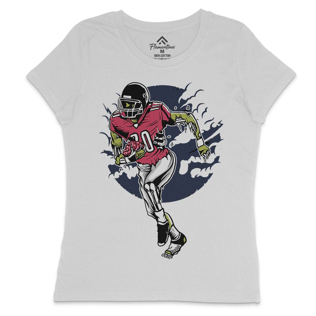 Zombie Football Womens Crew Neck T-Shirt Sport A590