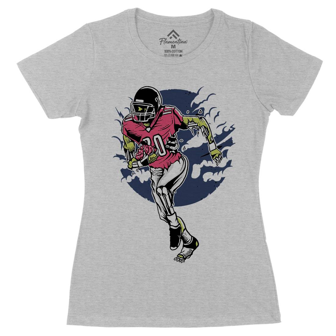 Zombie Football Womens Organic Crew Neck T-Shirt Sport A590