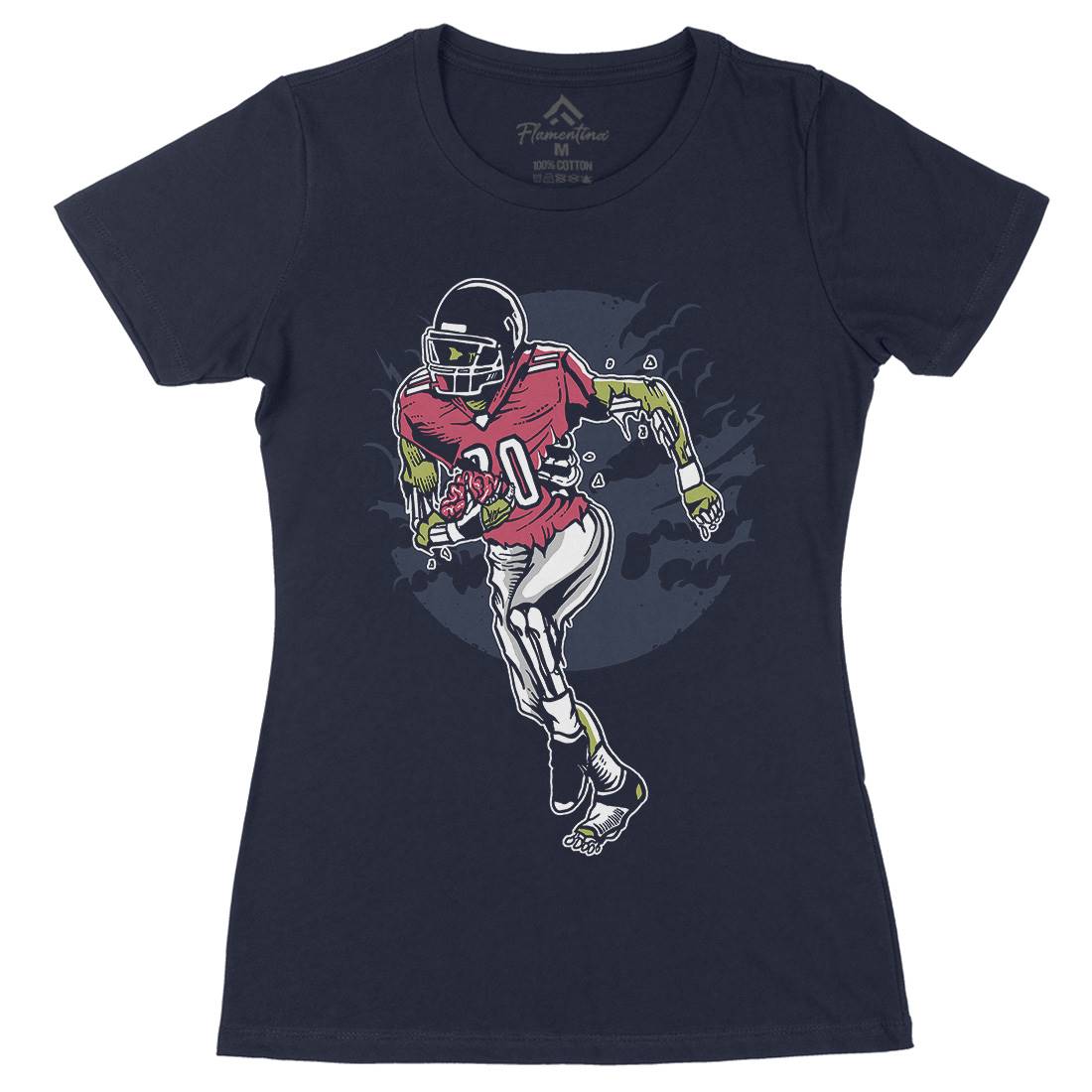 Zombie Football Womens Organic Crew Neck T-Shirt Sport A590