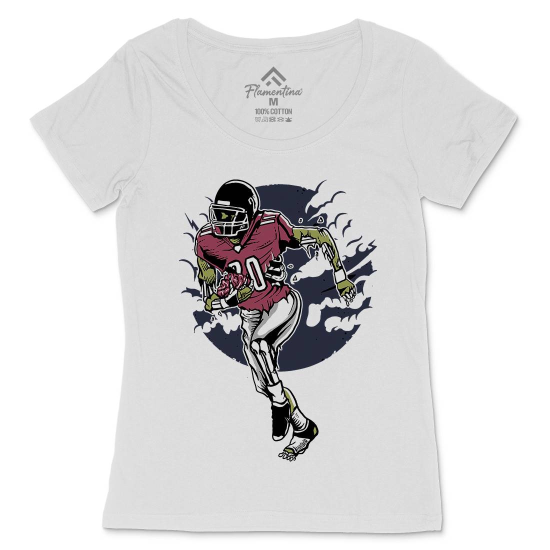 Zombie Football Womens Scoop Neck T-Shirt Sport A590