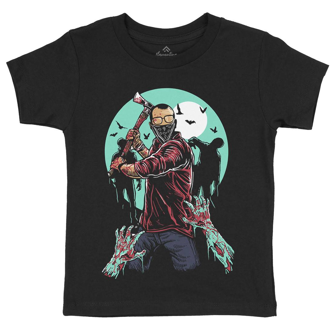 Zombie Killer Kids Organic Crew Neck T-Shirt Horror A591