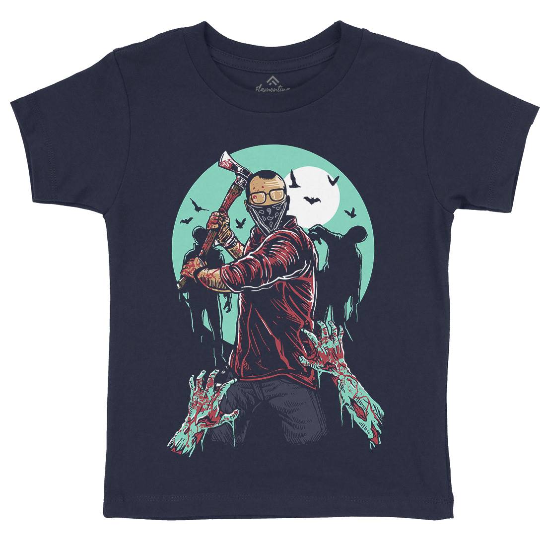 Zombie Killer Kids Organic Crew Neck T-Shirt Horror A591