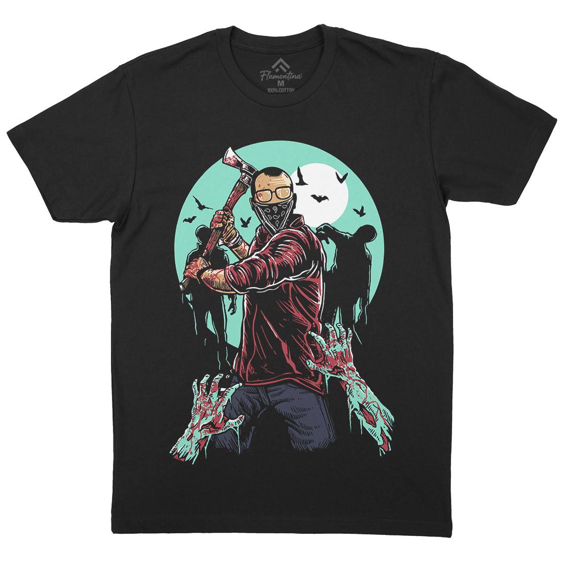 Zombie Killer Mens Organic Crew Neck T-Shirt Horror A591