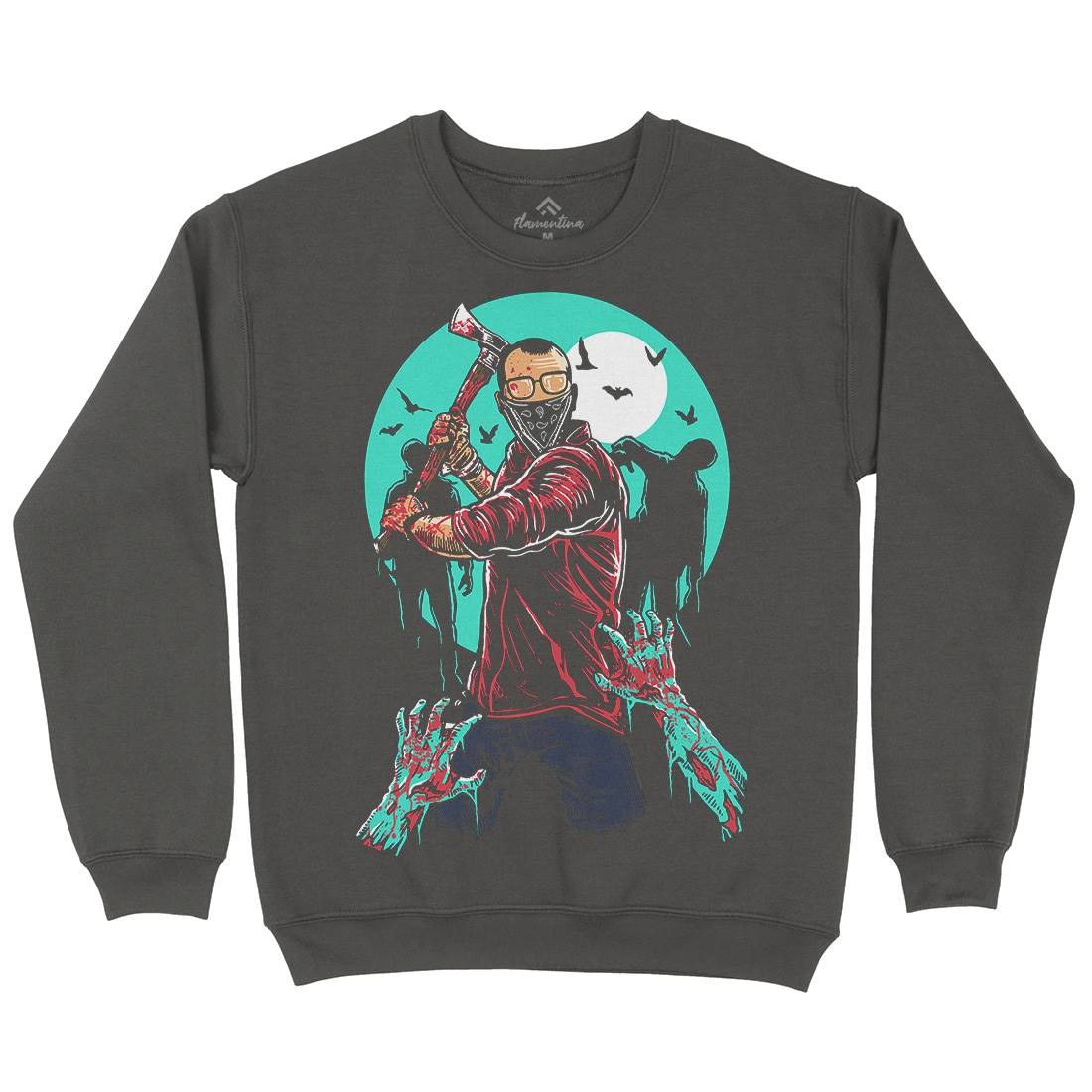 Zombie Killer Mens Crew Neck Sweatshirt Horror A591