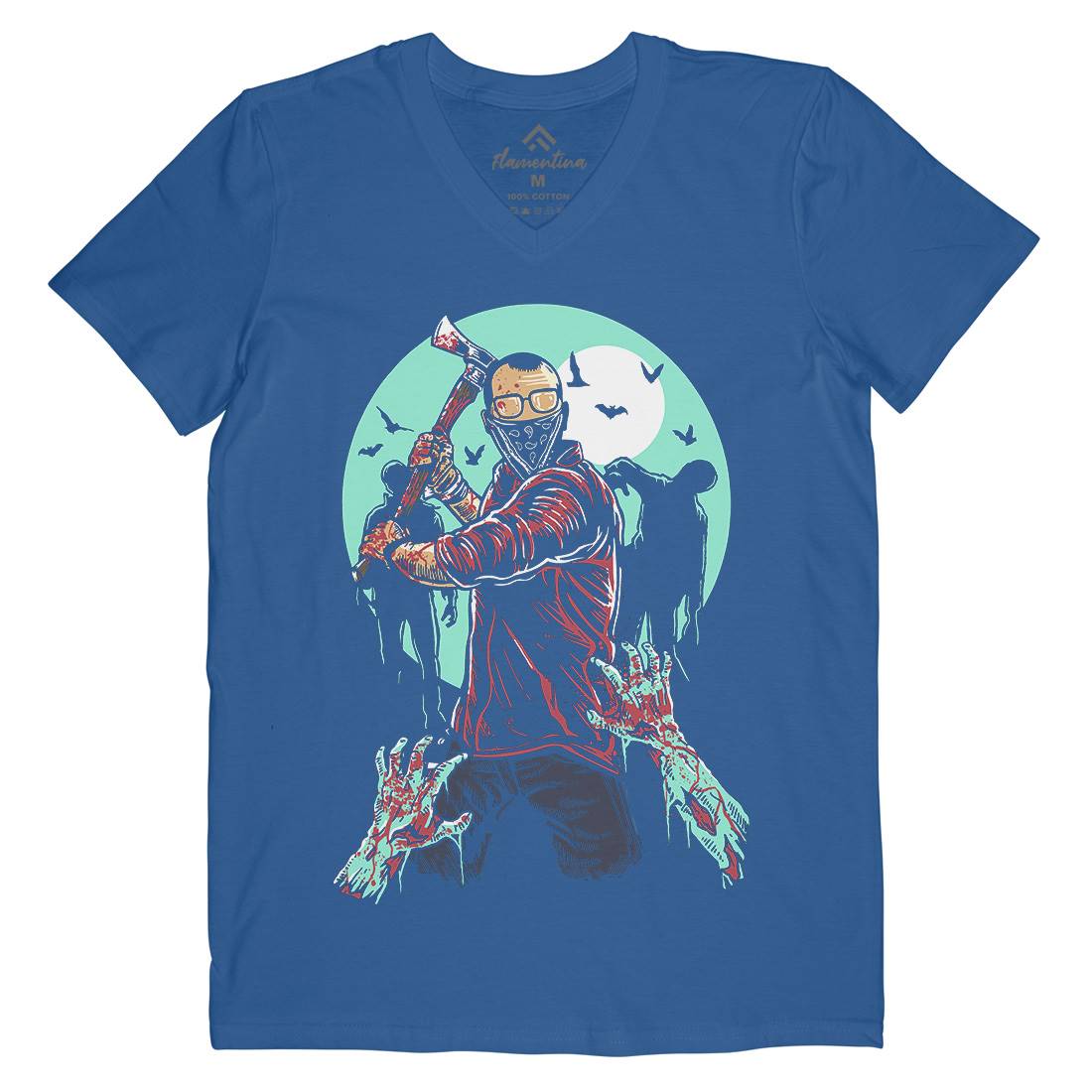 Zombie Killer Mens V-Neck T-Shirt Horror A591