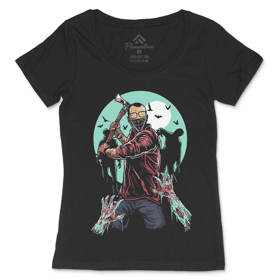 Zombie Killer Womens Scoop Neck T-Shirt Horror A591