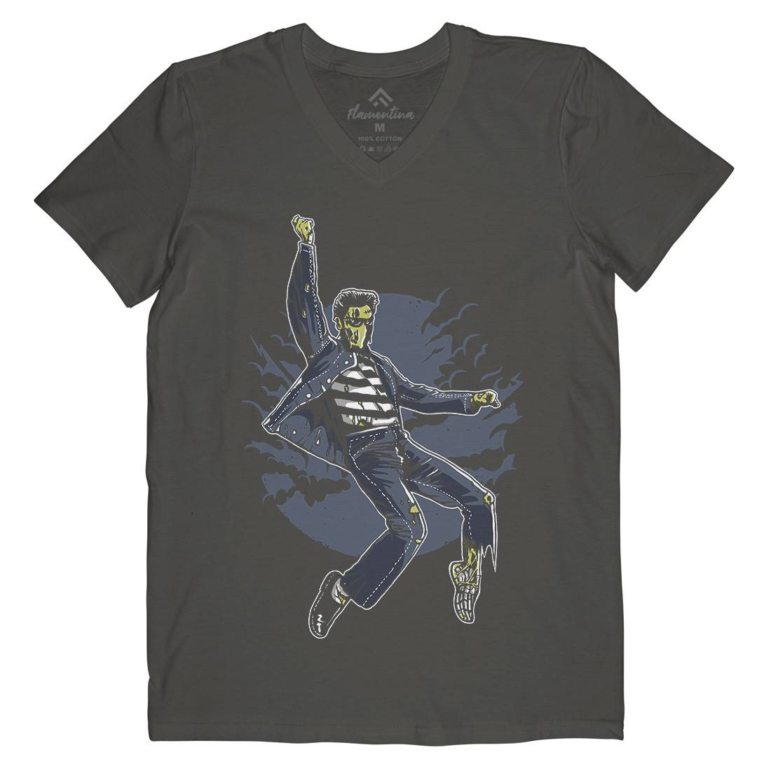 Zombie King Mens V-Neck T-Shirt Horror A592