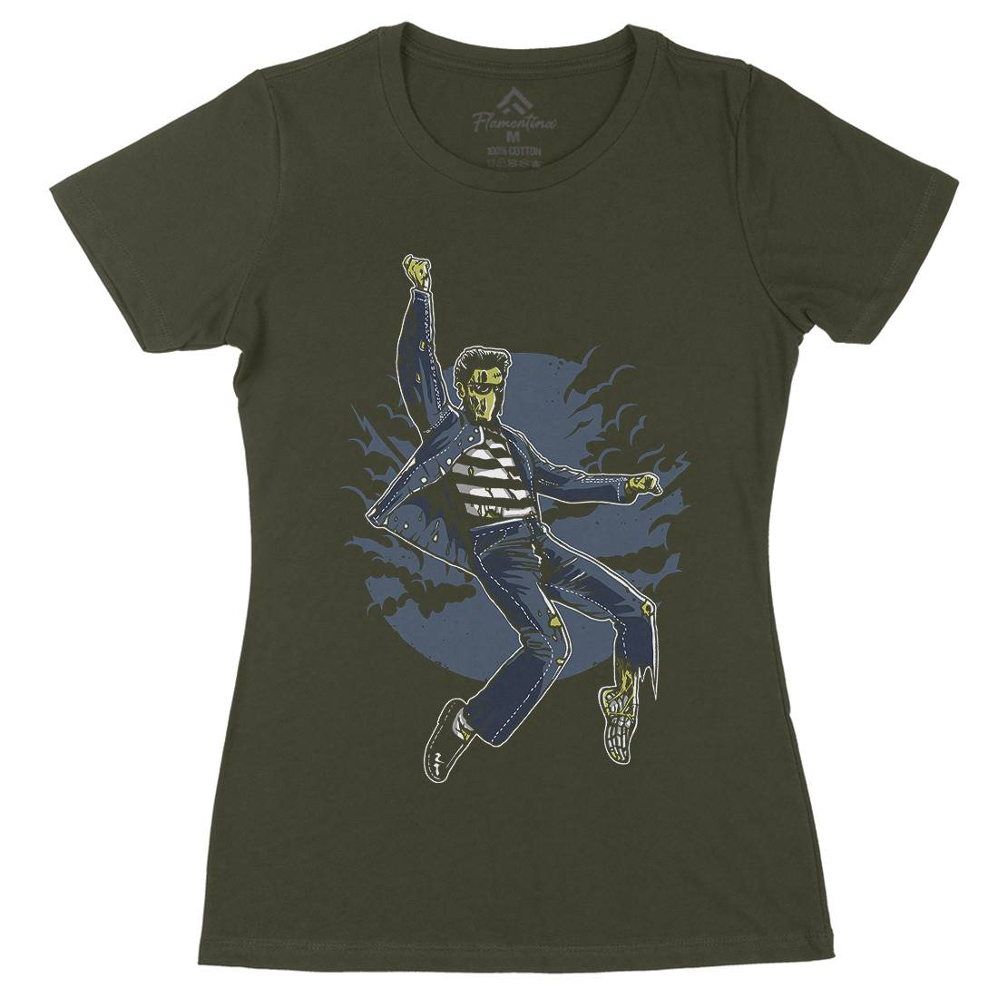 Zombie King Womens Organic Crew Neck T-Shirt Horror A592