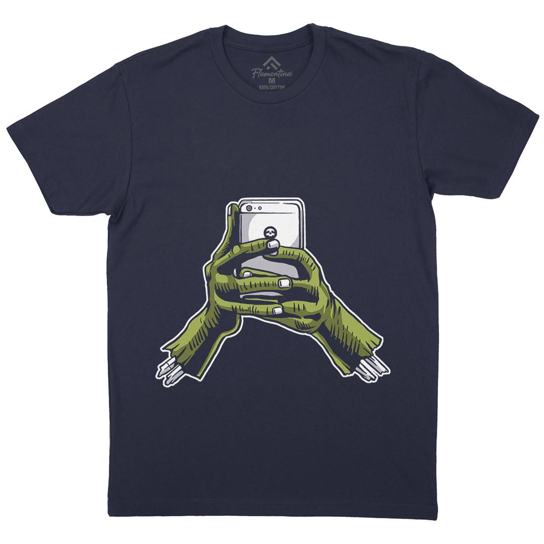 Zombie Phone Mens Crew Neck T-Shirt Media A593