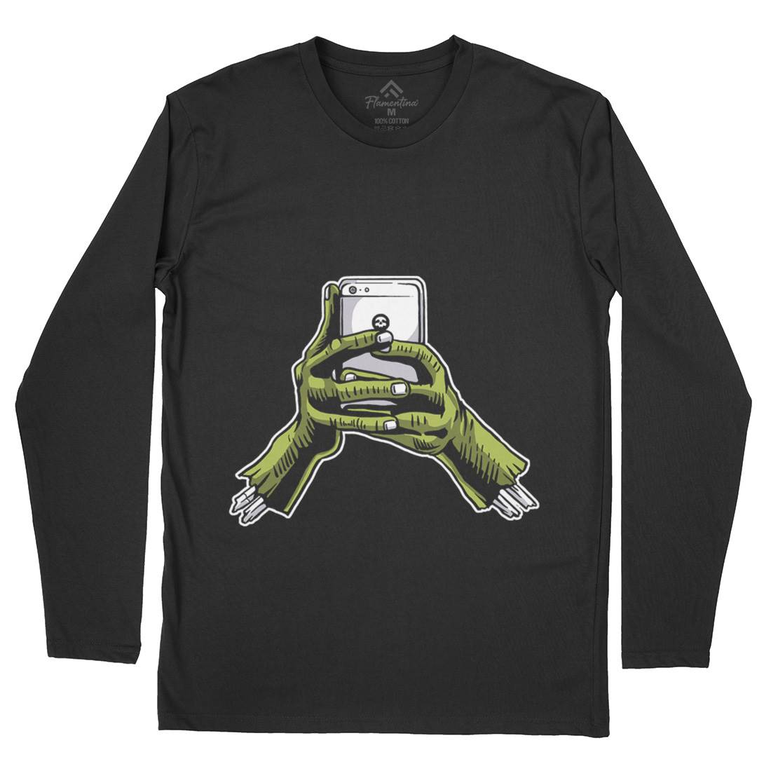 Zombie Phone Mens Long Sleeve T-Shirt Media A593
