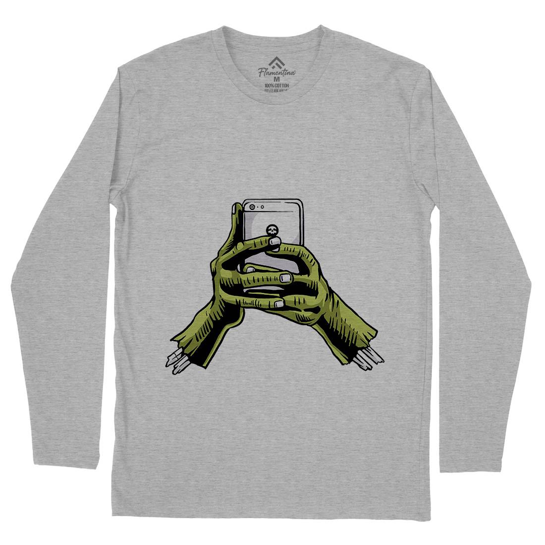 Zombie Phone Mens Long Sleeve T-Shirt Media A593