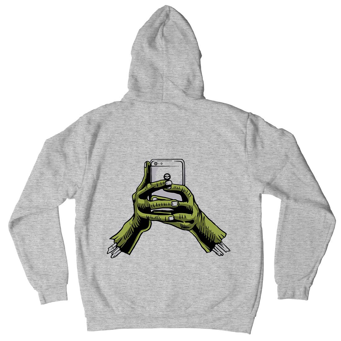 Zombie Phone Mens Hoodie With Pocket Media A593