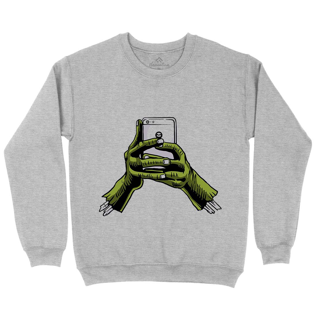 Zombie Phone Mens Crew Neck Sweatshirt Media A593