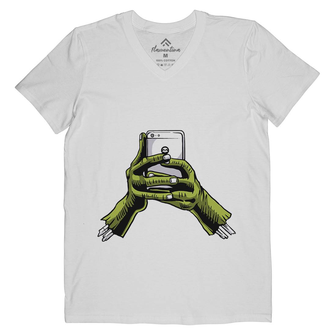 Zombie Phone Mens V-Neck T-Shirt Media A593