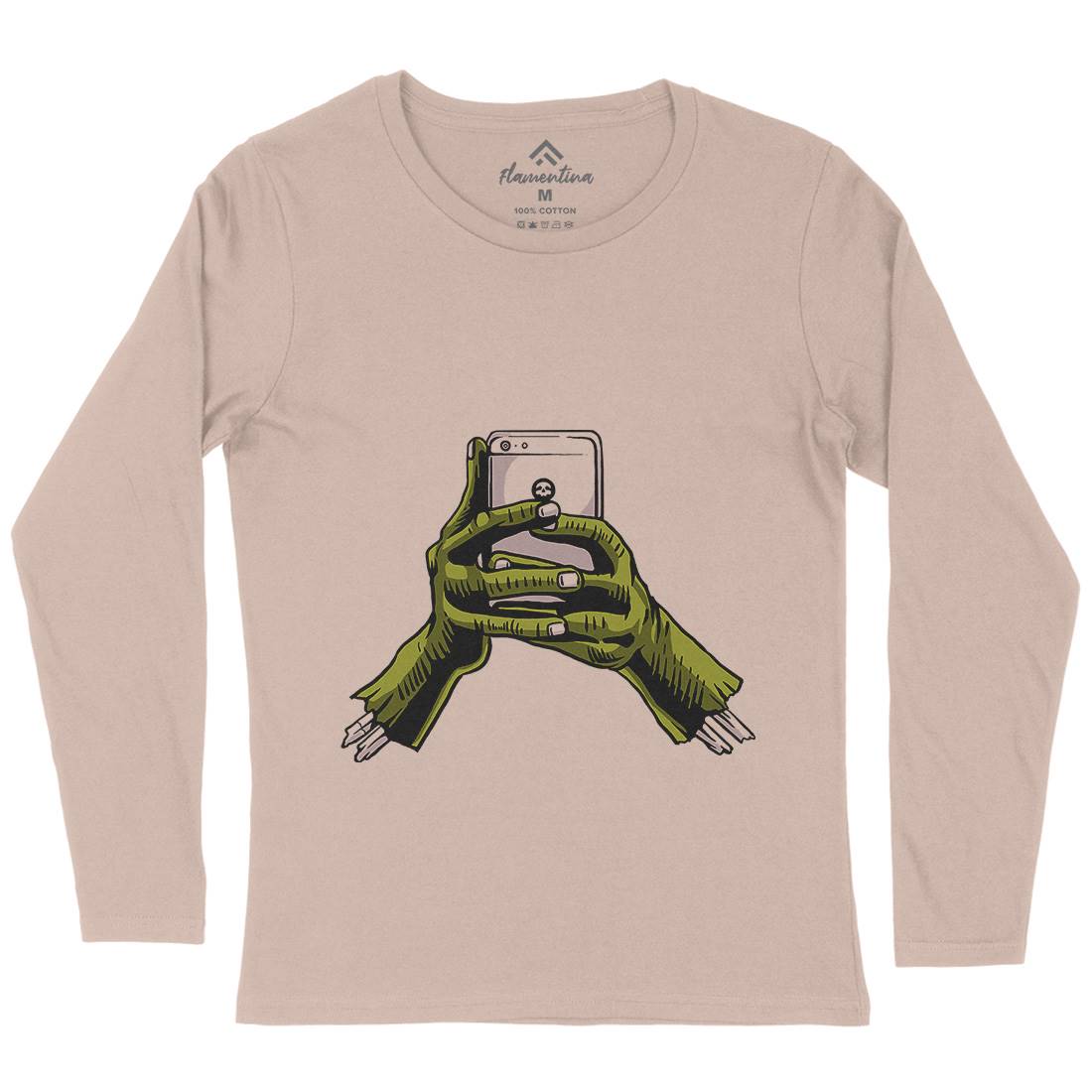 Zombie Phone Womens Long Sleeve T-Shirt Media A593