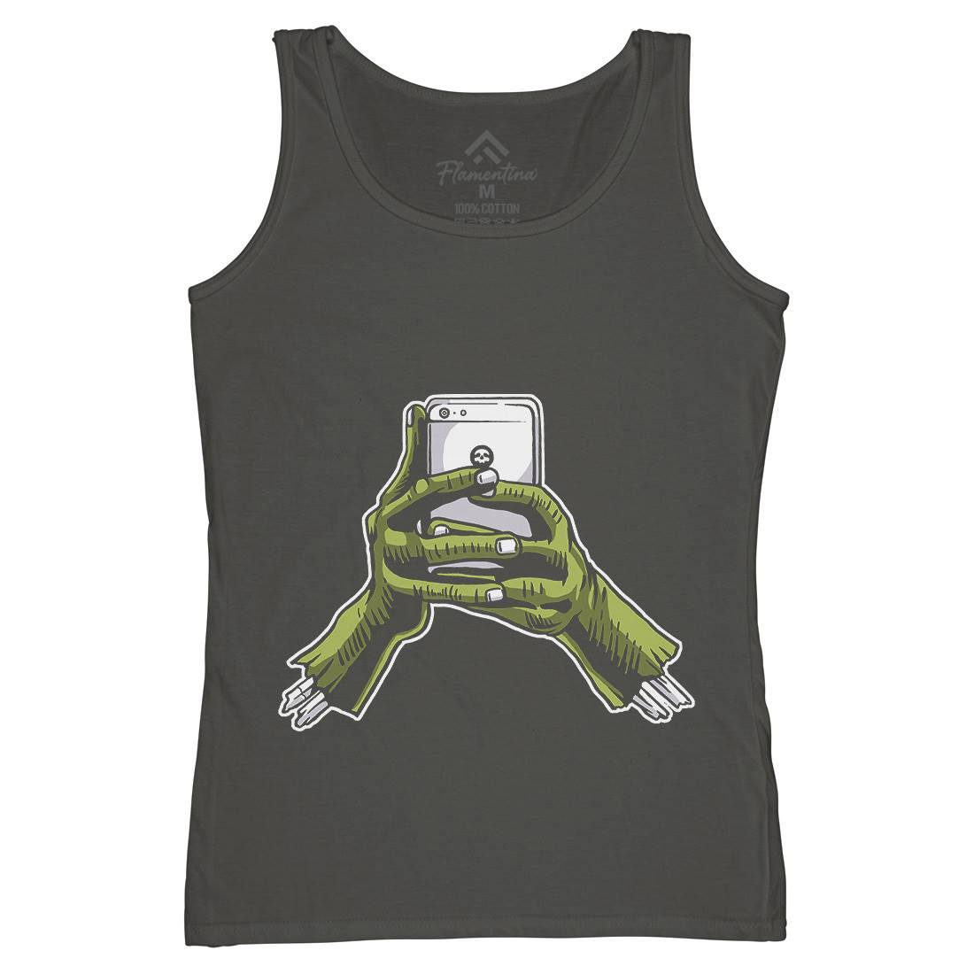 Zombie Phone Womens Organic Tank Top Vest Media A593