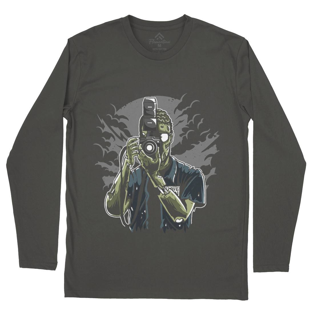 Zombie Photographer Mens Long Sleeve T-Shirt Media A594