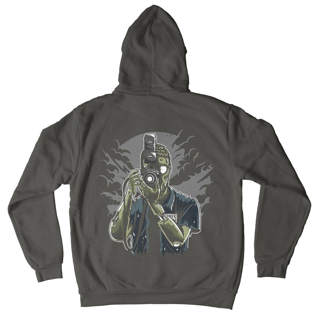 Zombie Photographer Mens Hoodie With Pocket Media A594