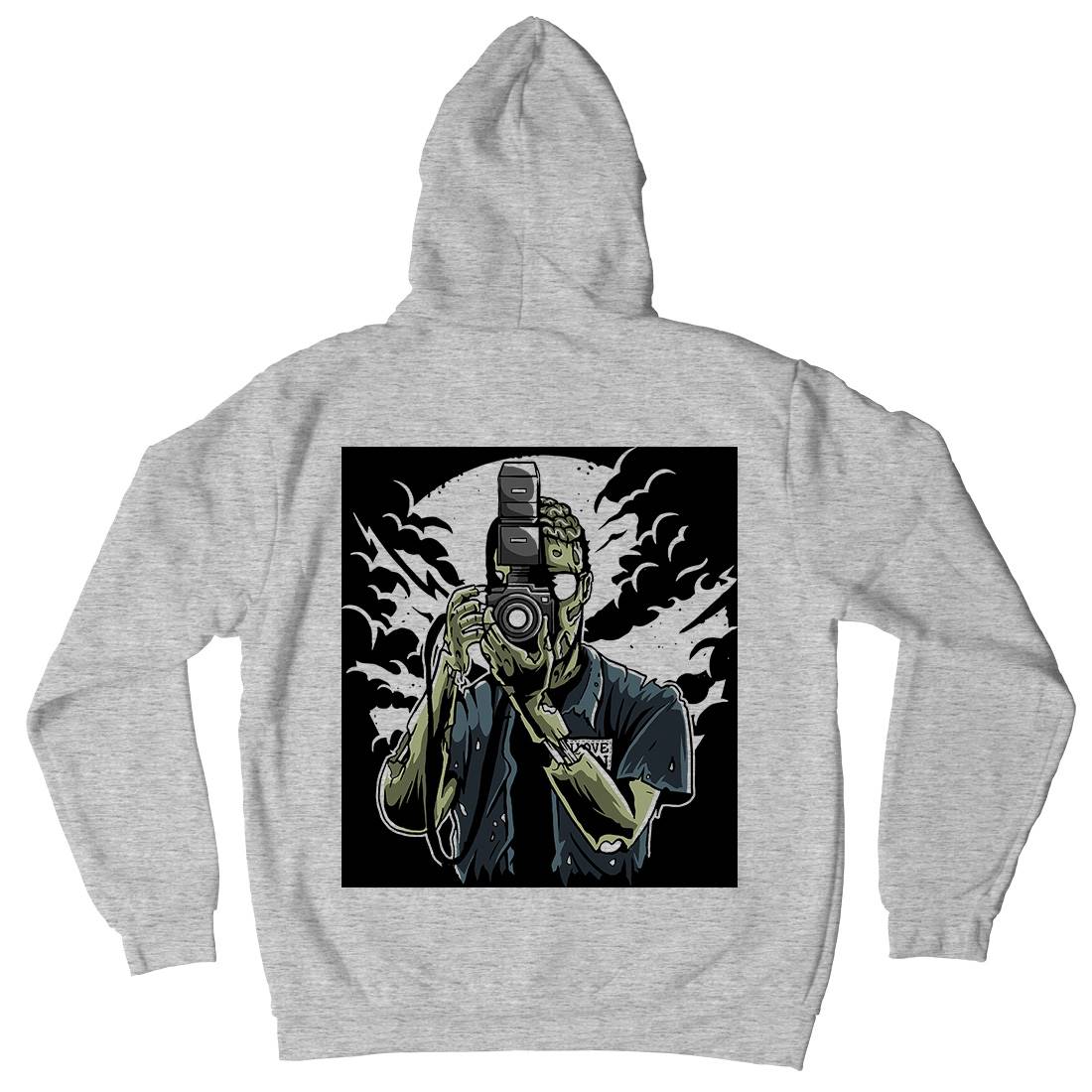 Zombie Photographer Mens Hoodie With Pocket Media A594