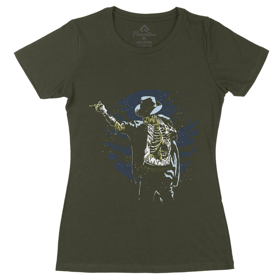 Zombie Pop Womens Organic Crew Neck T-Shirt Music A595