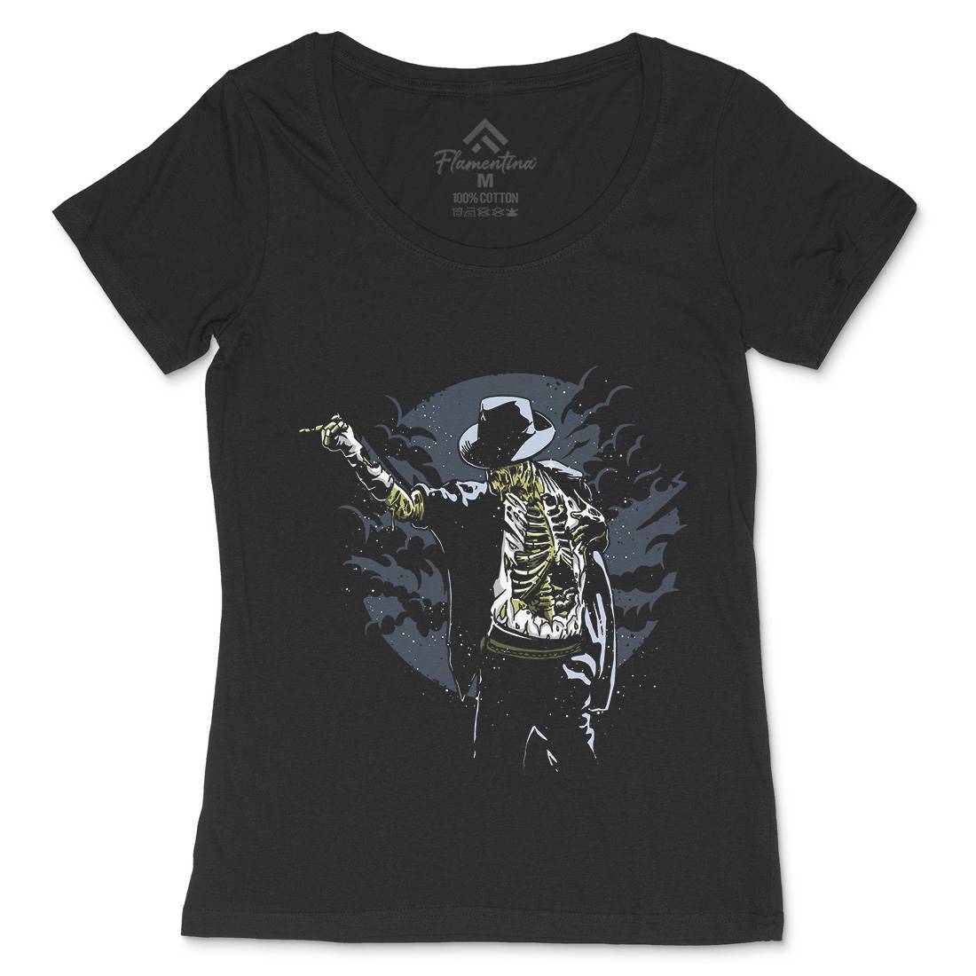 Zombie Pop Womens Scoop Neck T-Shirt Music A595