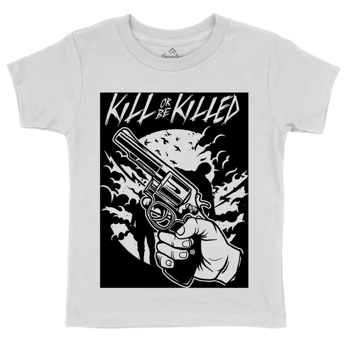 Zombie Shooter Kids Crew Neck T-Shirt Horror A596