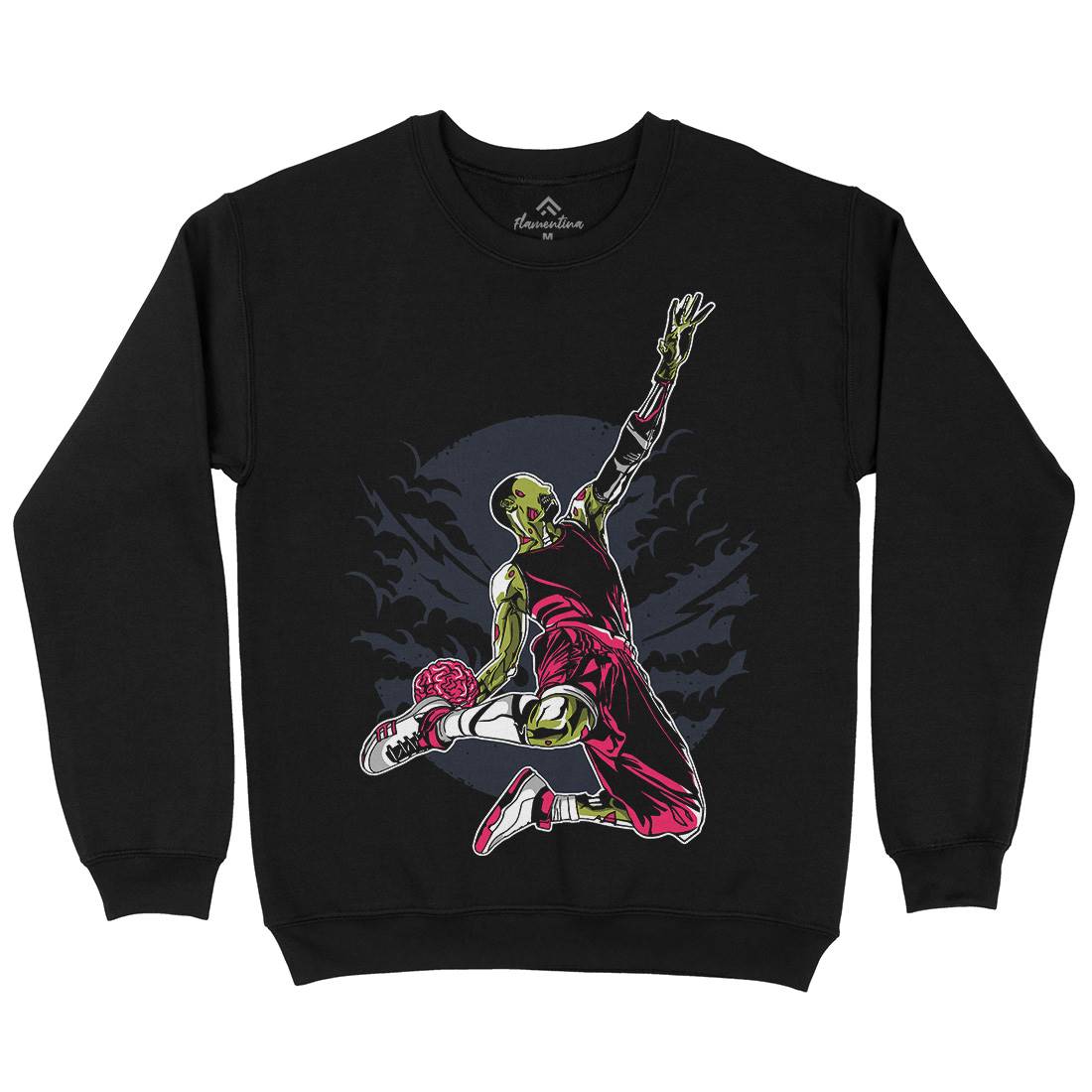 Zombie Slam Dunk Mens Crew Neck Sweatshirt Sport A597