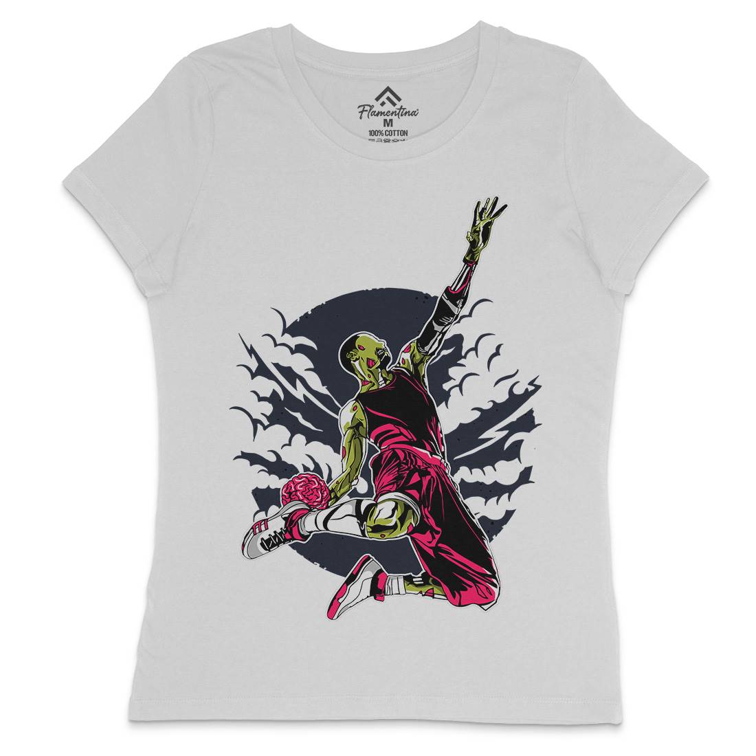 Zombie Slam Dunk Womens Crew Neck T-Shirt Sport A597
