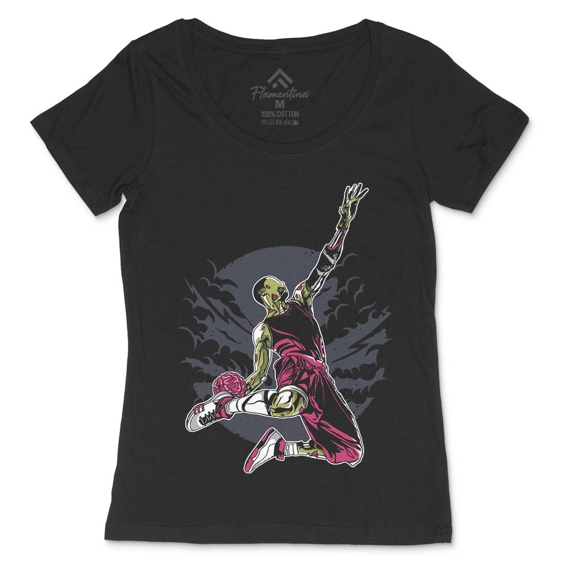 Zombie Slam Dunk Womens Scoop Neck T-Shirt Sport A597
