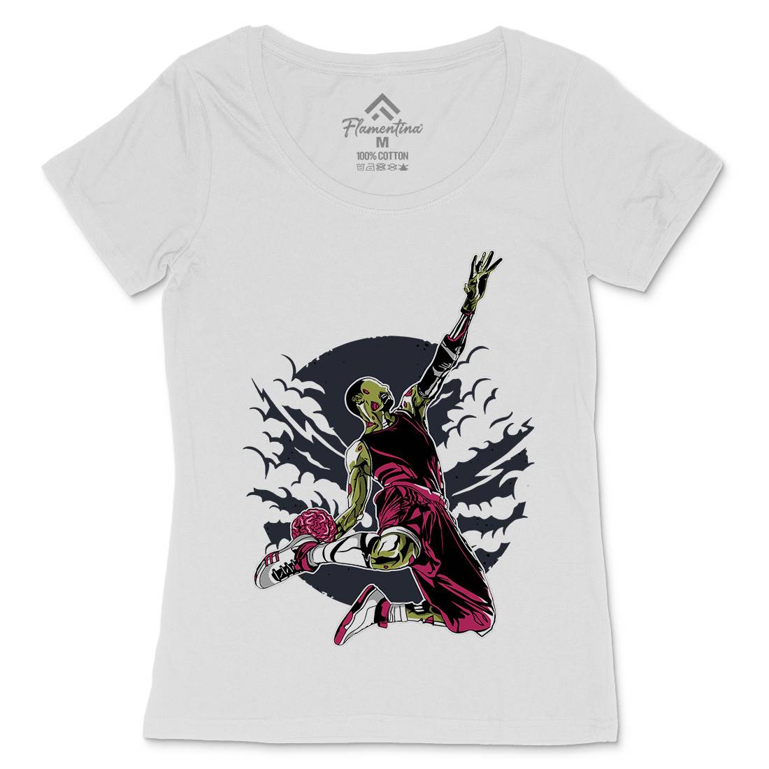 Zombie Slam Dunk Womens Scoop Neck T-Shirt Sport A597