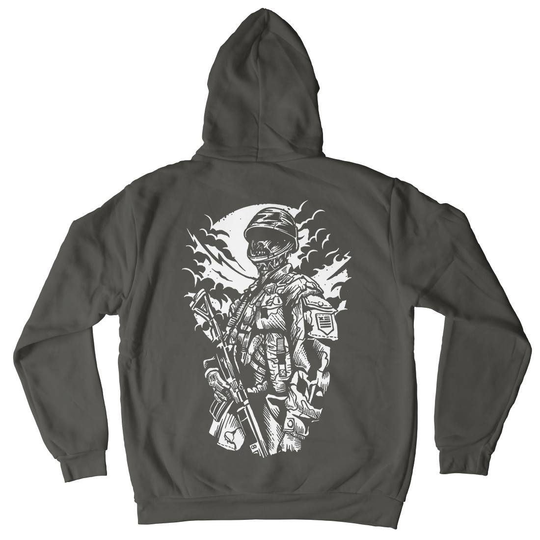 Zombie Soldier Mens Hoodie With Pocket Army A599
