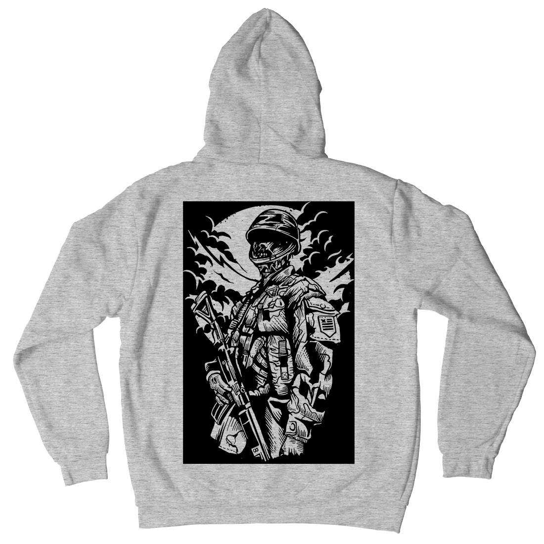 Zombie Soldier Mens Hoodie With Pocket Army A599
