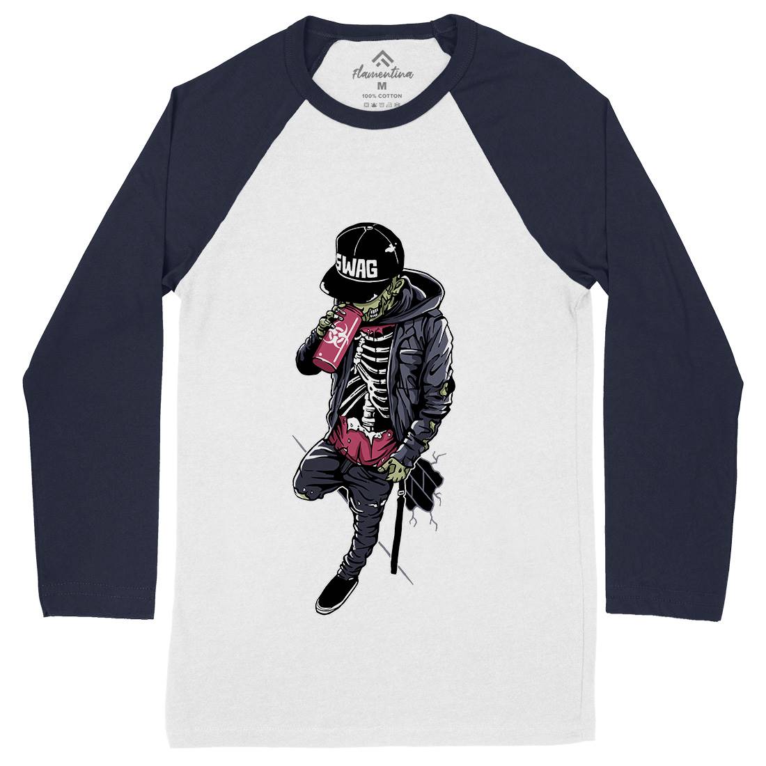 Zombie Swag Mens Long Sleeve Baseball T-Shirt Horror A600