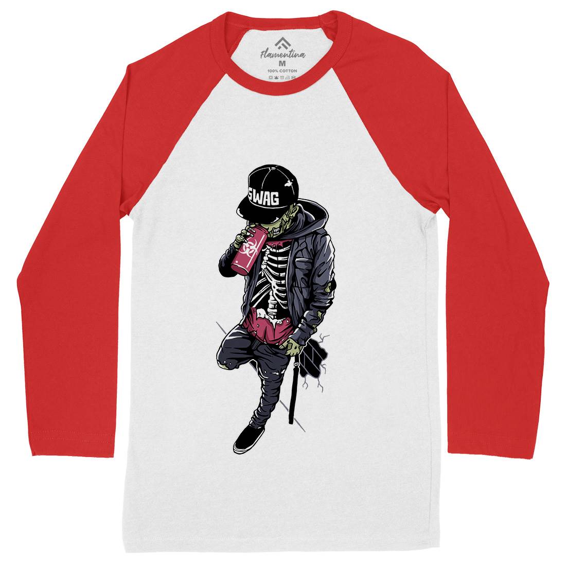 Zombie Swag Mens Long Sleeve Baseball T-Shirt Horror A600