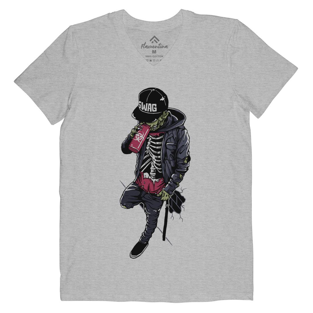 Zombie Swag Mens Organic V-Neck T-Shirt Horror A600
