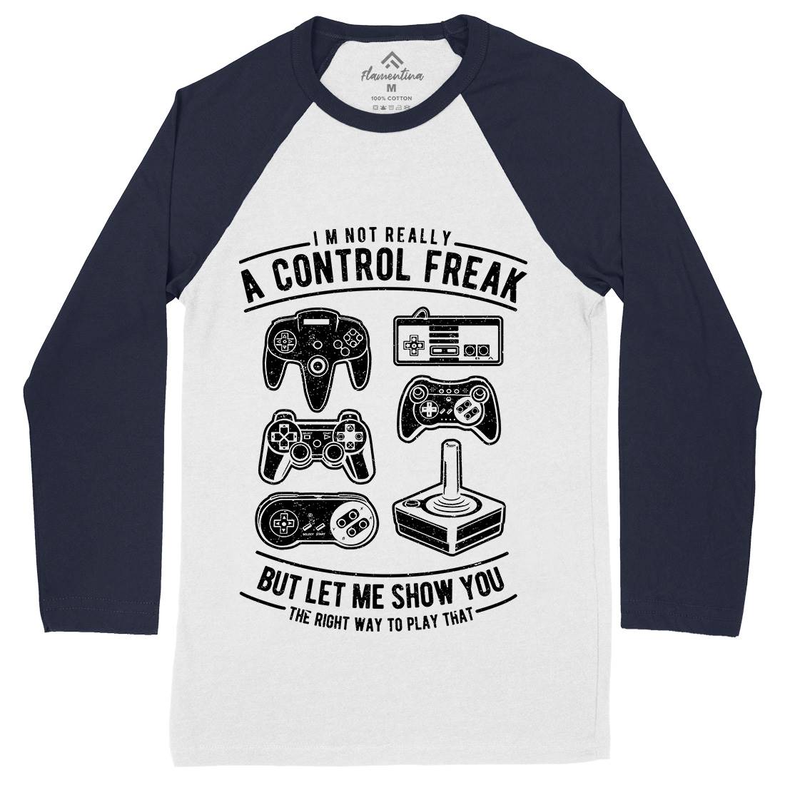 A Control Freak Mens Long Sleeve Baseball T-Shirt Geek A601