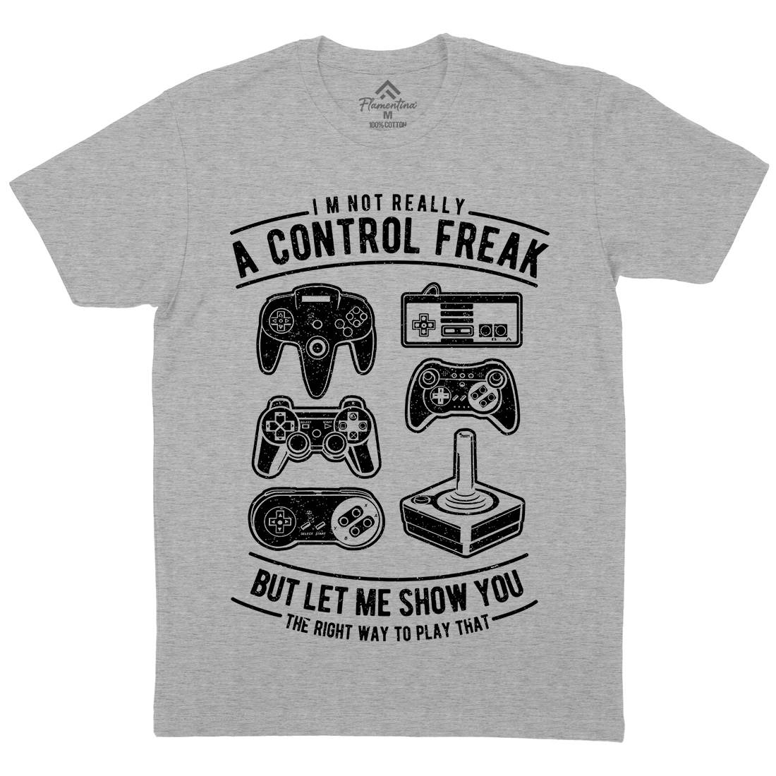 A Control Freak Mens Organic Crew Neck T-Shirt Geek A601