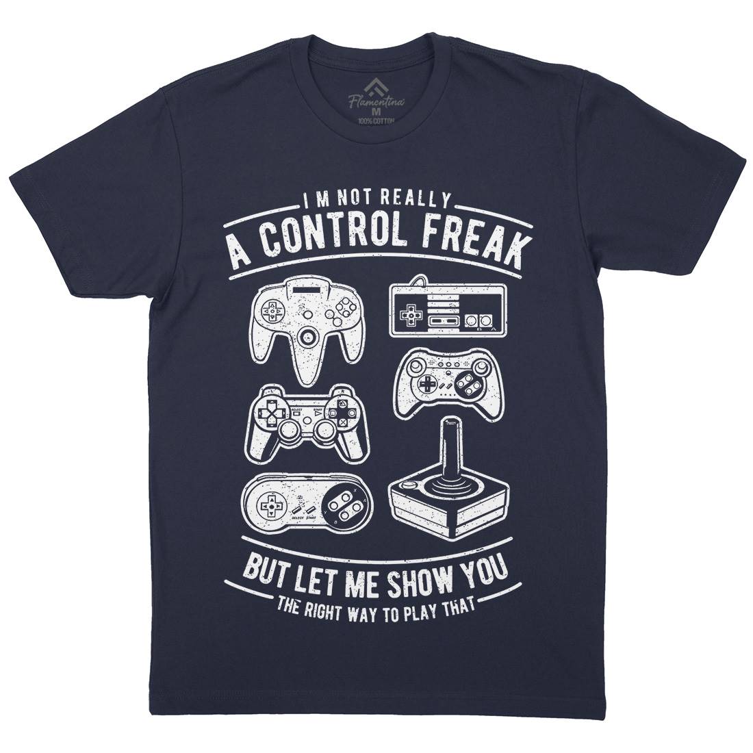 A Control Freak Mens Organic Crew Neck T-Shirt Geek A601