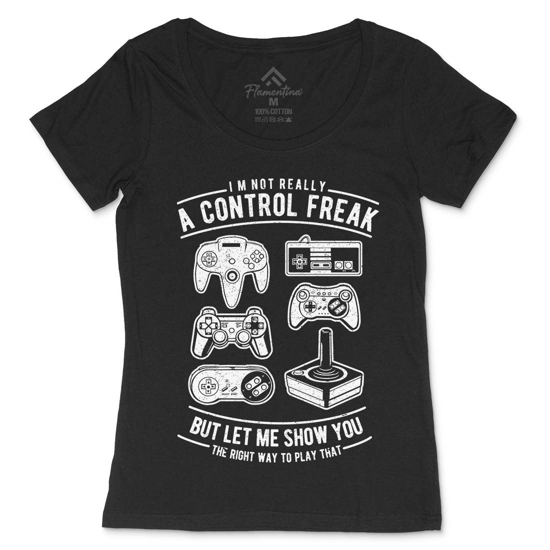 A Control Freak Womens Scoop Neck T-Shirt Geek A601