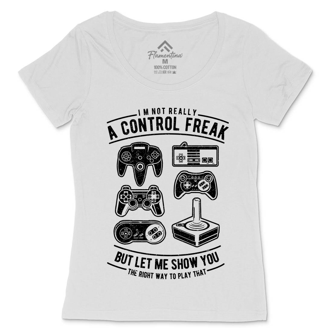 A Control Freak Womens Scoop Neck T-Shirt Geek A601