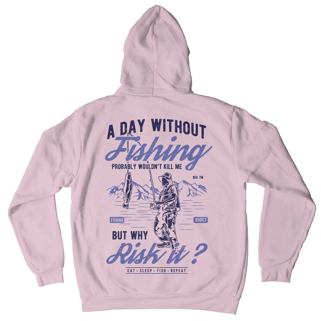 A Day Without Kids Crew Neck Hoodie Fishing A602